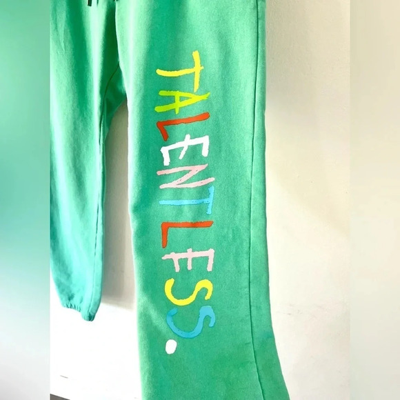TALENTLESS Elementary Collection Teal French Terry Spell Out Jogger Sweat Pant - Picture 5 of 9